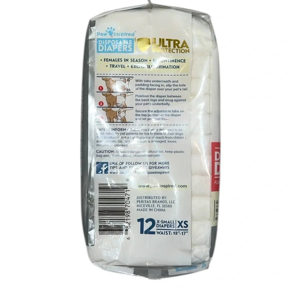🌟NEW🌟 Paw Inspired Super Absorbent Disposable Diapers - Size XS